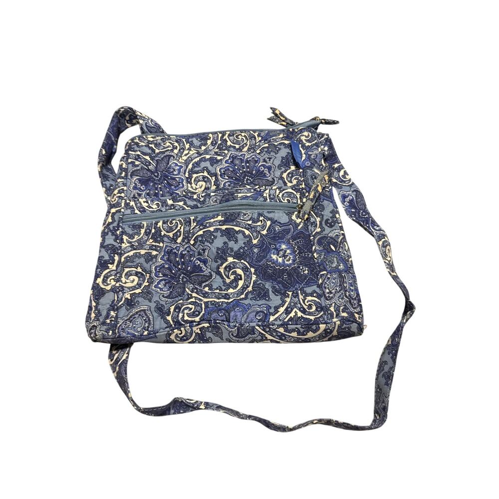 Waverly Inspirations Blue Floral Paisley‎ Quilted Crossbody Shoulder Bag